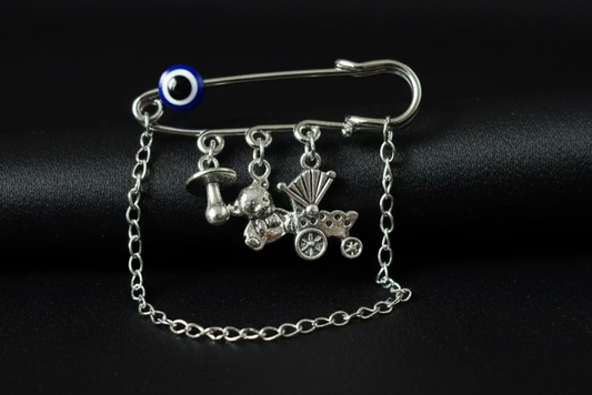 Талисман За Бебе Безопасна Игла Със Синьо Око (5см), Талисман, ЧервенКонец, ChervenKonec 