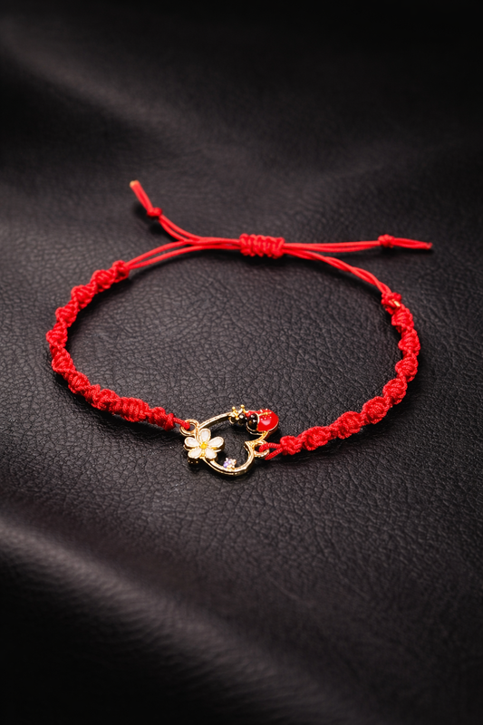 Гривна Червен Конец Калинка и Цвете в Сърце, Червен Конец, ChervenKonec, ChervenKonec 