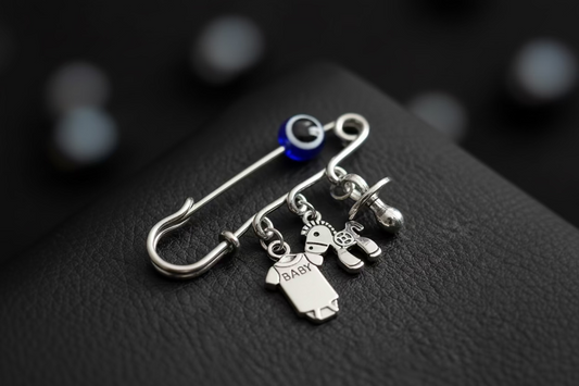 Талисман За Бебе Безопасна Игла Със Синьо Око (5см), Талисман, ChervenKonec, ChervenKonec 