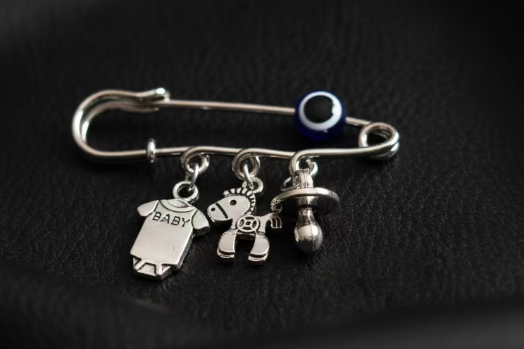 Талисман За Бебе Безопасна Игла Със Синьо Око (5см), Талисман, ChervenKonec, ChervenKonec 