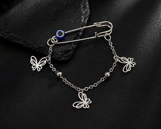 Безопасна игла с верижка и синьо око(3,5см), Талисман, ChervenKonec, ChervenKonec 